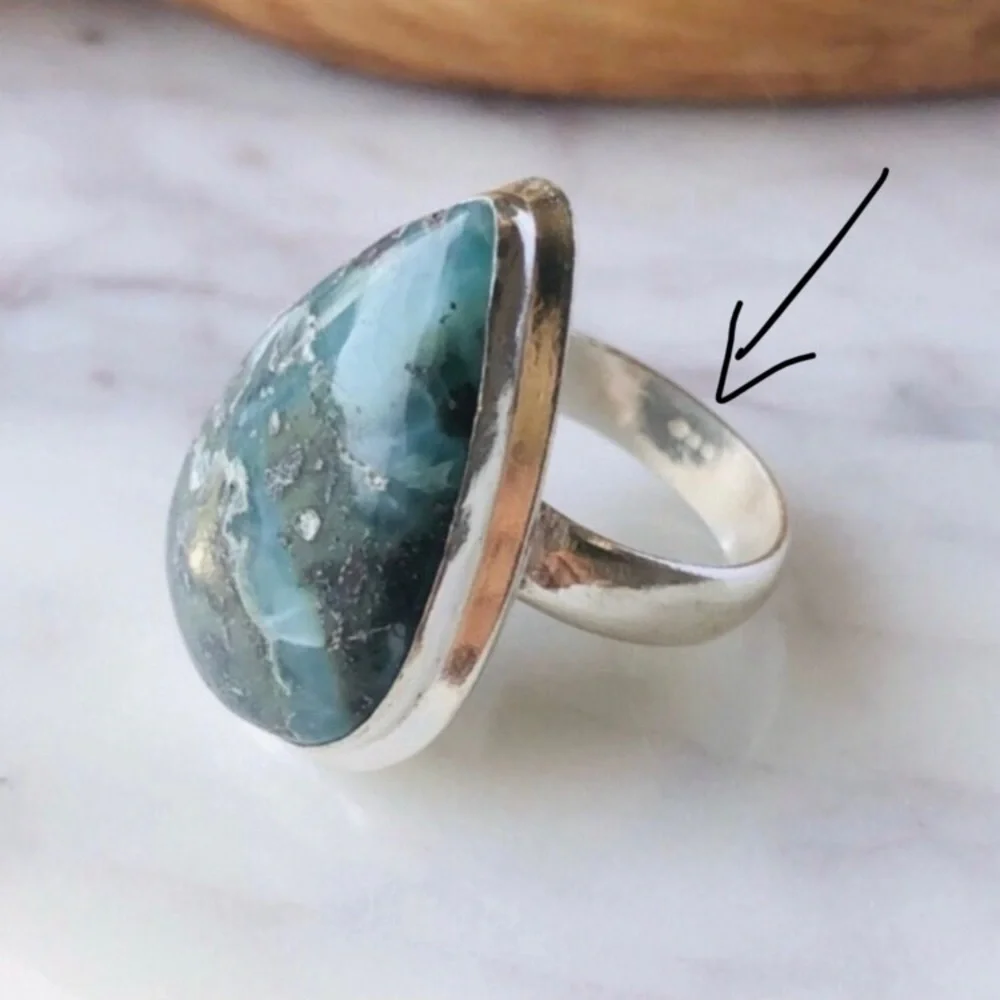 Silver Plated Republic Larimar Boho Ring